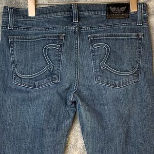 R&R Rock & Republic Y2K Low Rise Dark Wash Bootleg Flare Jeans 30/30 Western